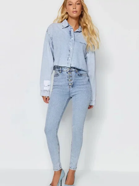 Blugi skinny Trendyol gri