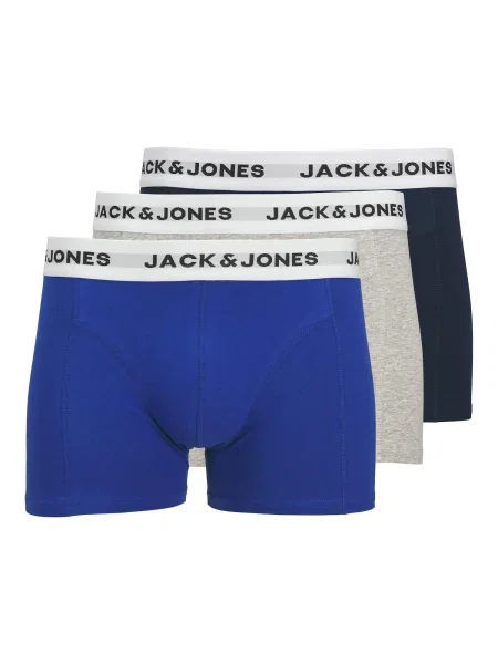 JACK & JONES Boksarice JACJOE modra / mornarska / pegasto siva bela