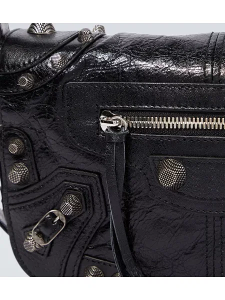 Usnjena torba crossbody Balenciaga črna