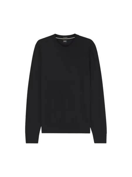 Lniany sweter Hugo czarny