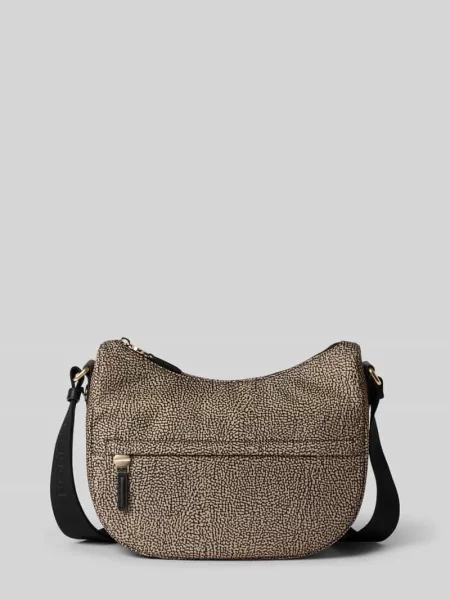Torba na ramię z przegródką zapinaną na błyskawiczny model SMALL LUNA BAG' Borbonese beżowa