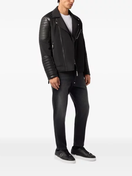 Geanta de piele Philipp Plein negru