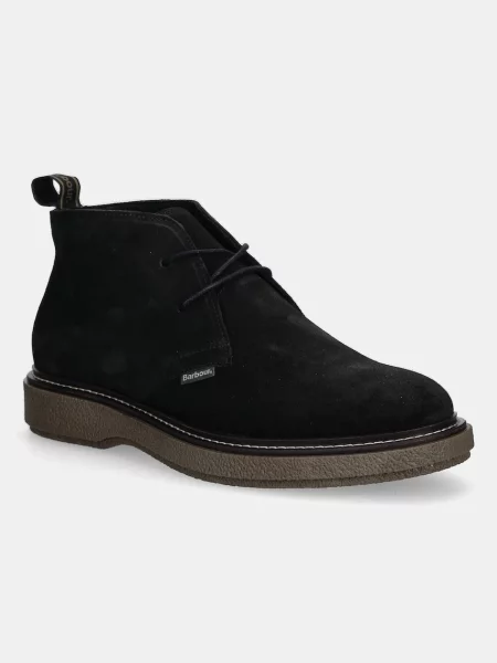 Велурени обувки Barbour Blaine мъжки черно