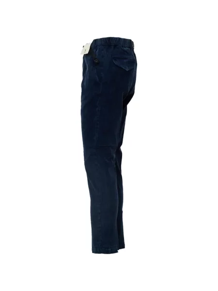 Cu centură pantaloni White Sand de catifea cord alb