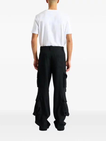 Pantaloni cargo Balmain de lână negru