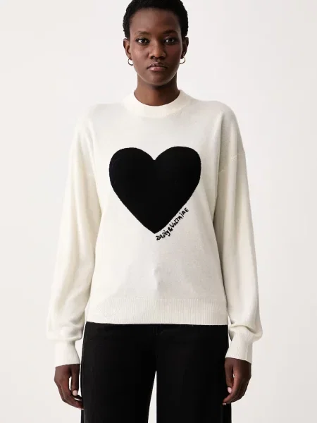 Zadig&Voltaire sweter wełniany z dodatkiem kaszmiru SOULO beżowy