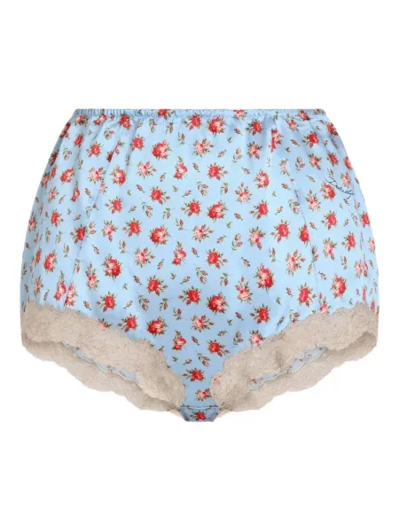 Chiloți Dolce & Gabbana cu model floral cu imagine din dantelă albastru