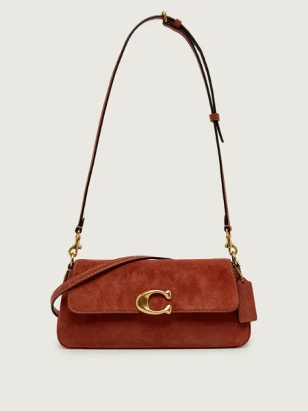 Coach geantă crossbody pentru femei din piele întoarsă Suade Jet Shoulder Bag maro