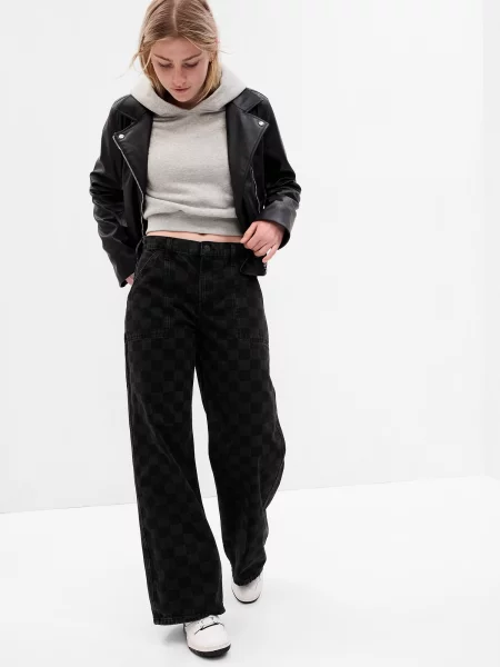 Pantaloni copii Gap alb