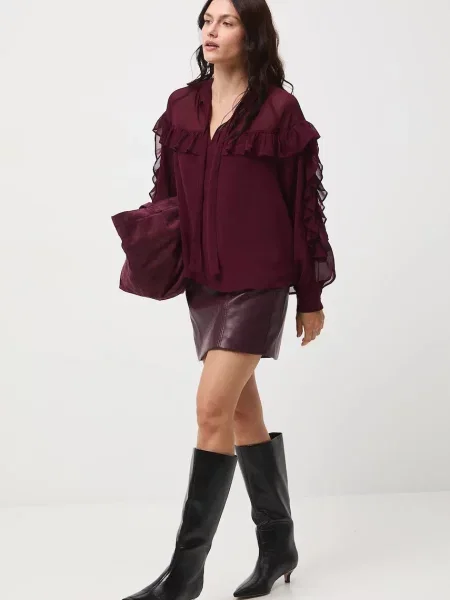 Блуза Medicine дамска с изчистен дизайн бордо