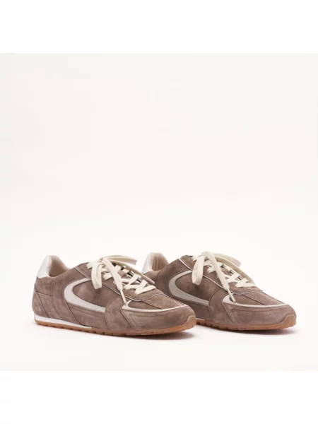 Sneakersy Mallet London zamszowe brązowe