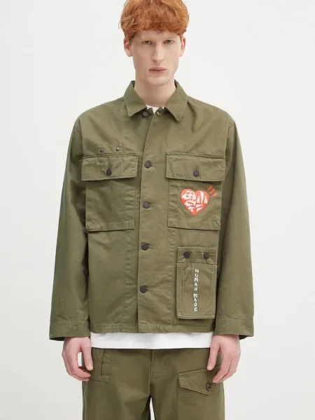 Košile Human Made Military Shirt regular s klasickým límcem zelená