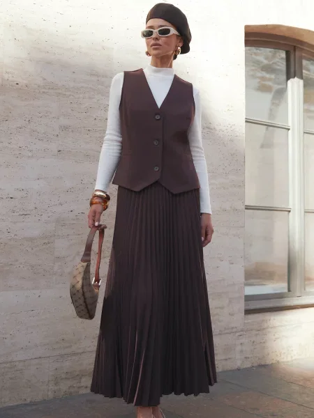 Спідниця максі Seventeen бавовна/віскоза бордовий