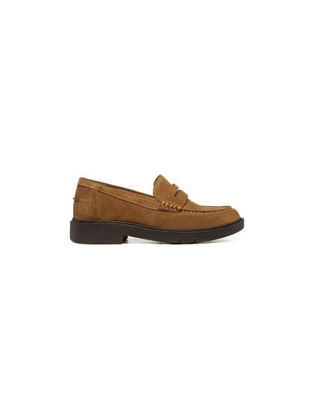 Loafersy Geox skórzane brązowe
