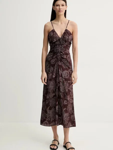 Сукня Sessun midi пряма коричневий