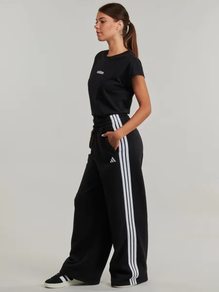 Pruhovaná fleecová fleecová mikina Adidas Sportswear čierna