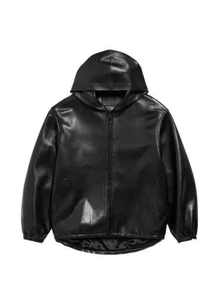 Geanta de piele Balenciaga cu glugă negru