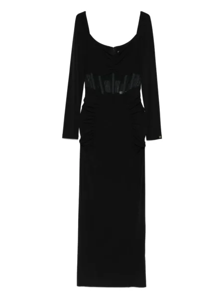 Rochie maxi Nissa până la genunchi de costum negru