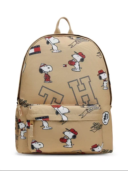 TOMMY HILFIGER Rucsac PEANUTS bej / roșu / negru alb