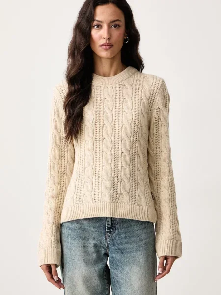 Barbour pulover pentru femei cu lână Joan bej