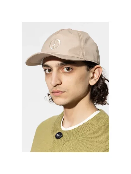 Czapka z daszkiem Giorgio Armani beżowa