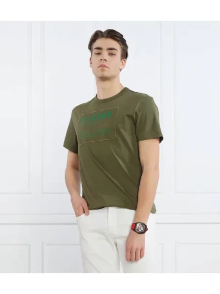 G- Star Raw Tricou Applique multi technique r t kaki