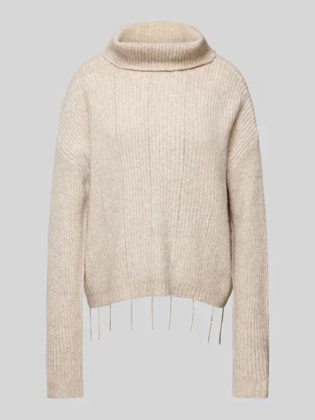 Sweter z dzianiny z golfem Oui