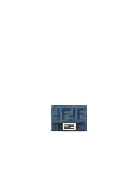 Portfel Fendi z logo niebieski