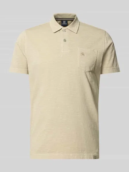 Koszulka polo o kroju regular fit z brustaszą Lerros beżowa