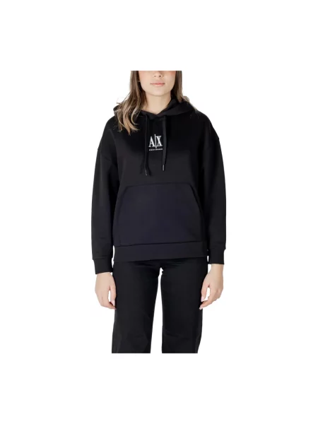 Bluza z kapturem Armani Exchange z kapturem czarna