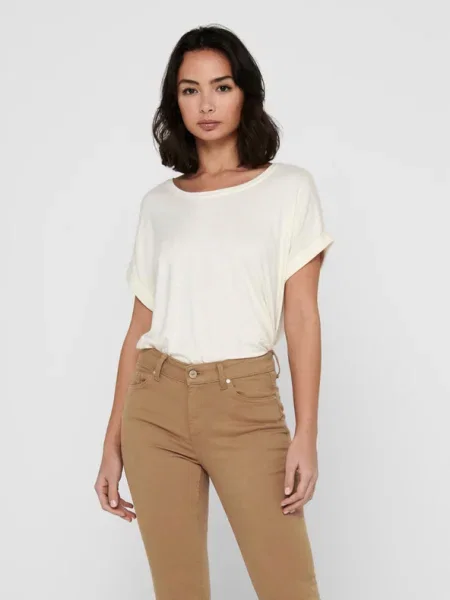 ONLY Tricou Moster Écru alb