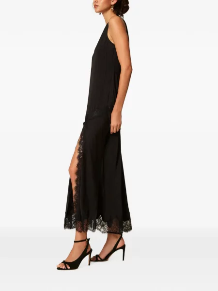 Lung rochie Twinset din satin negru