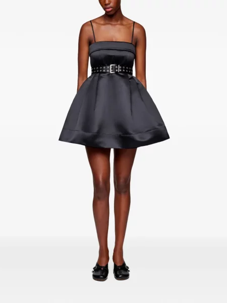 Rochie mini Ganni cu bretele negru