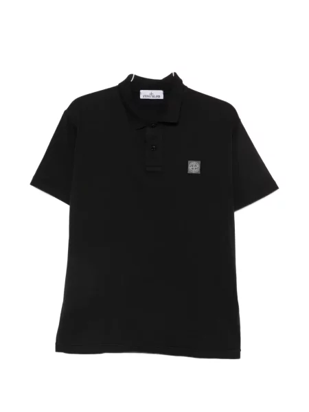 Tricou polo Stone Island cu strasuri negru