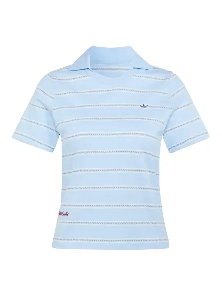 ADIDAS ORIGINALS Tricou Resort bej închis / albastru deschis alb