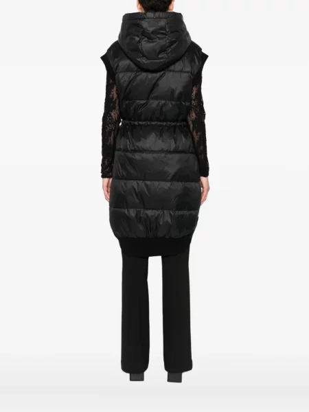 Vestă Twinset cu glugă negru