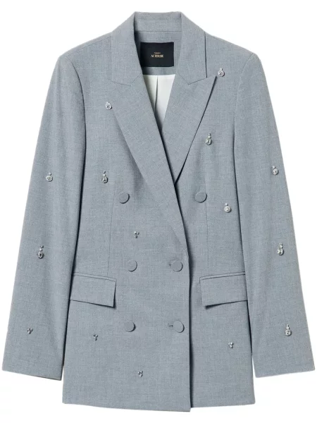 Sacou Twinset cu broderie gri