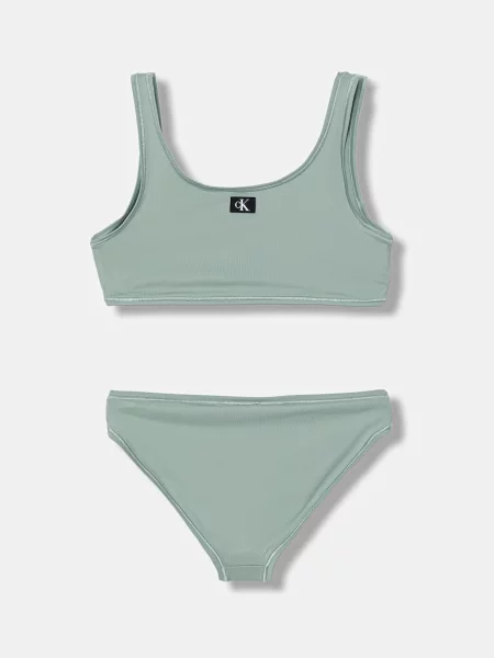 Calvin Klein Jeans dvoudílné plavky dětské zelené