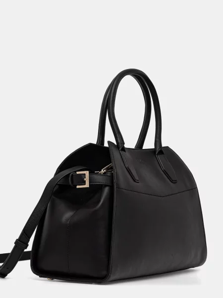Guess geantă de piele LIZA negru