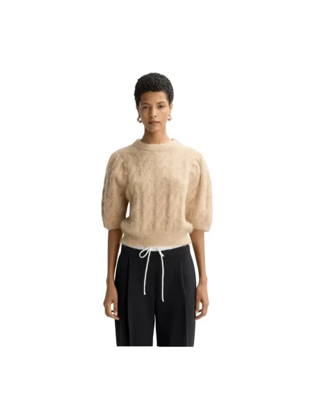 Dzianinowy sweter Soft Goat beżowy