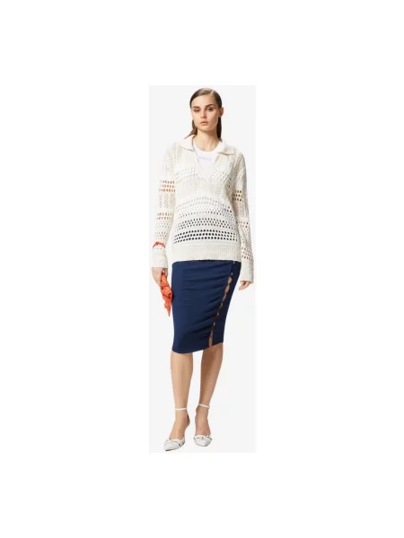 Sweter Pinko żakardowy biały