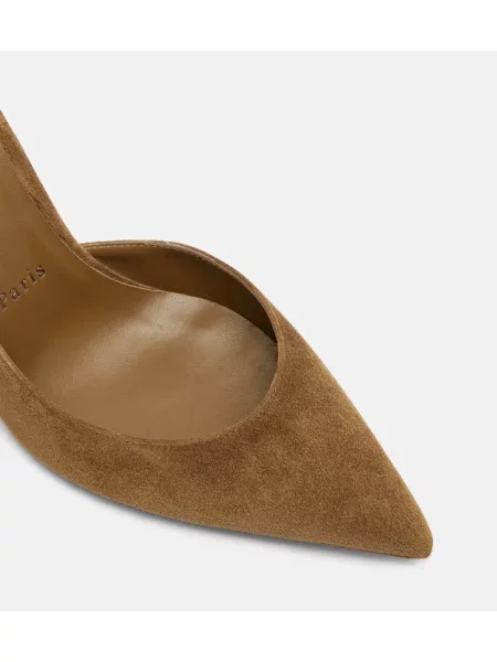 Pantofi cu toc Christian Louboutin din piele de căprioară maro
