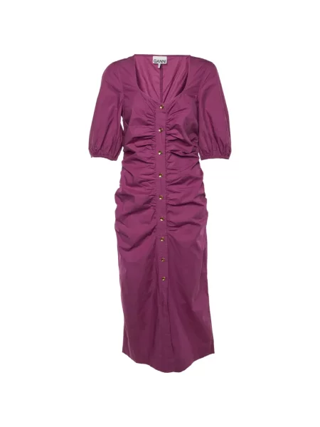 Rochie midi Ganni cu volane violet