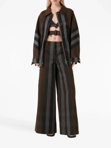 Pledinės plačiakojis kelnės Burberry ruda