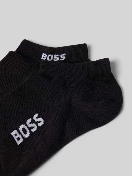 Krótkie skarpety z detalem z logo w zestawie 2 szt. Boss czarne