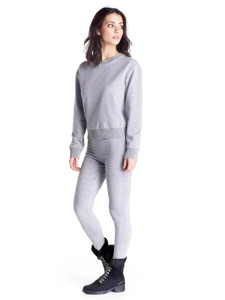 Bluzy Greysongreys z okrągłym dekoltem szara