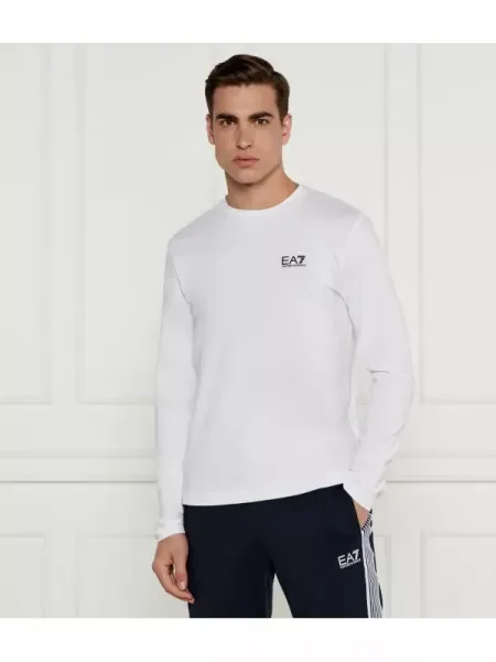 Tricou mânecă lungă Ea7 alb