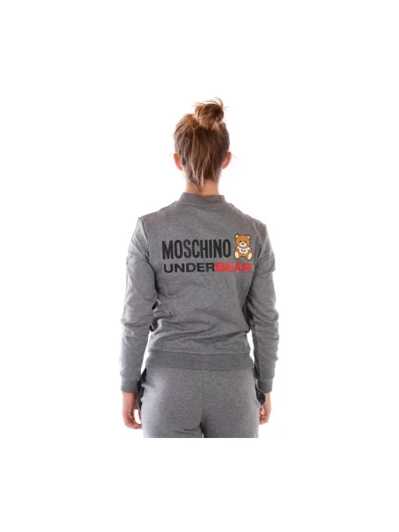 Bluza z kapturem Moschino z kapturem szara