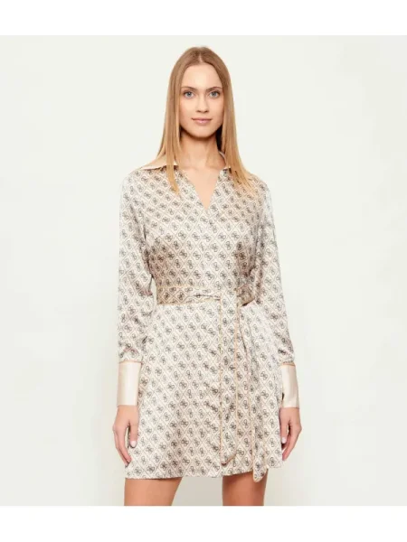 Guess Rochie tip cămașă bej
