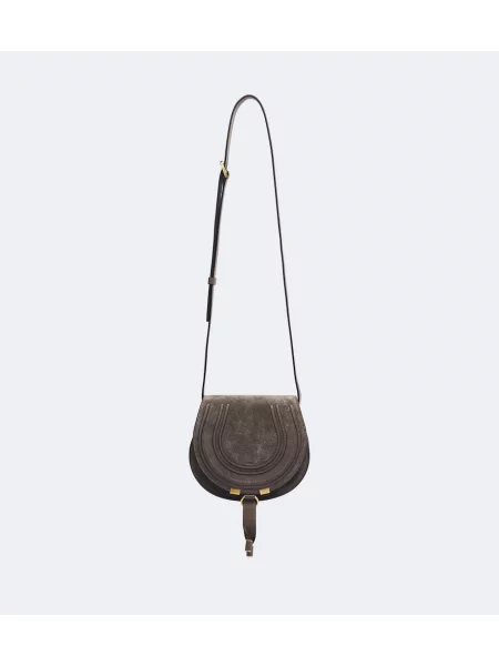 Geanta crossbody Chloé din piele de căprioară gri